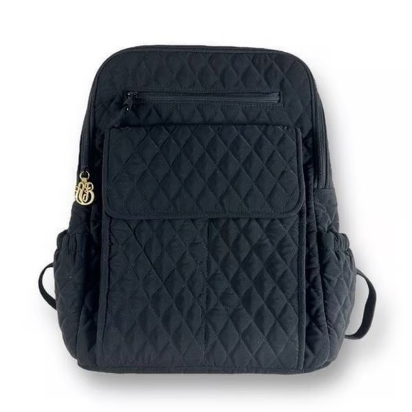 Vera Bradley black Diamond Quilted Microfiber Backpack - Picture 1 of 15